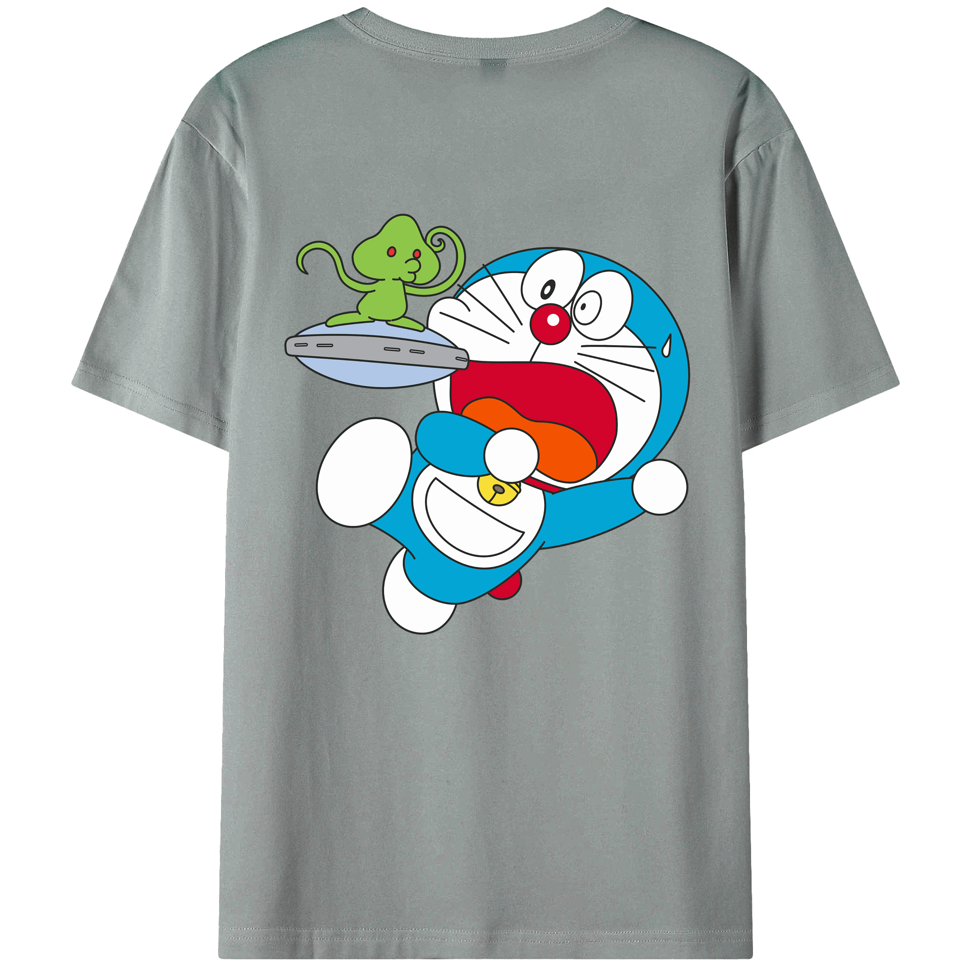 （画像用） ドラえもん Doraemon 綿100％ メンズ半袖Tシャツ（バックプリント） 通気性